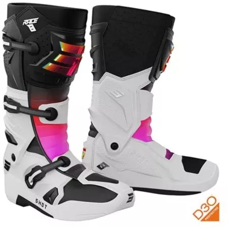 Bottes Cross Shot Race 8 Blanc Holographic
