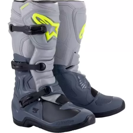 Bottes Cross Alpinestars Tech 3 Gris Clair Gris Foncé