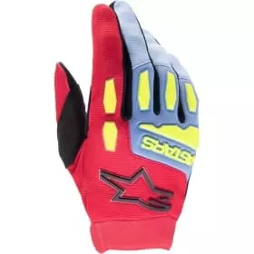 Gants Cross Alpinestars Techstar Bleu Rouge Noir