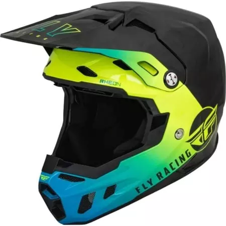 Casque Cross Fly Racing Formula CC Centrum Noir Bleu Jaune Fluo - Casque Cross FLY RACING