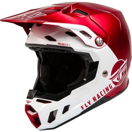 Casque Cross Fly Racing Formula CC Centrum Rouge Métallique Blanc - Casque Cross FLY RACING