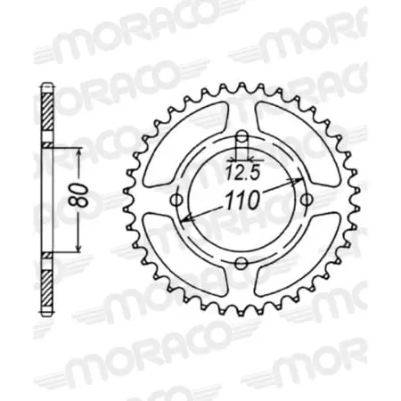 Couronne Supersprox Rfe-333:38-Blk Jtr333-38 50-30001-38