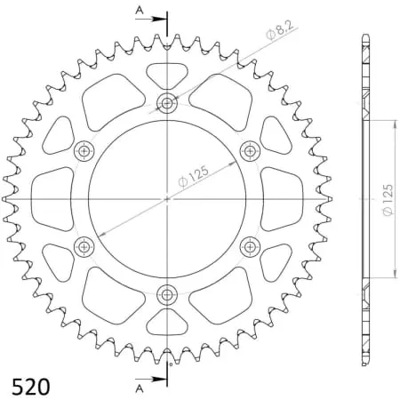 Couronne Supersprox Alu Ral-8000:50 Rouge