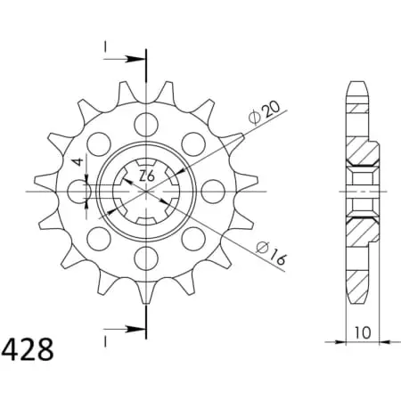 Pignon Supersprox PSBCst-410:14 50-15025-14 22714 22205-14