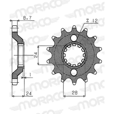 Pignon Supersprox PSBCst-528:17 50-35024-17 Jtf528.17