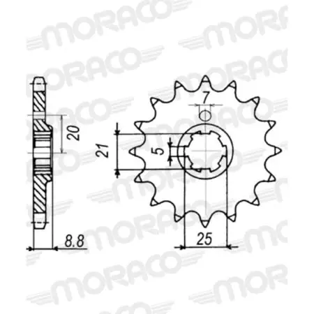 Pignon Supersprox PSB50-32045-13 Jtf507.13