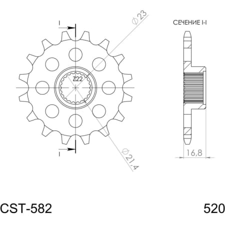 Pignon Supersprox PSBCst-582:16 37016 21506-16