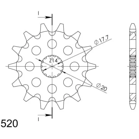 Pignon Supersprox PSBCst-564:14 50-32046-14 Jtf564.14