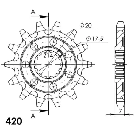 Pignon Supersprox PSBCst-560:14 50-13027-14