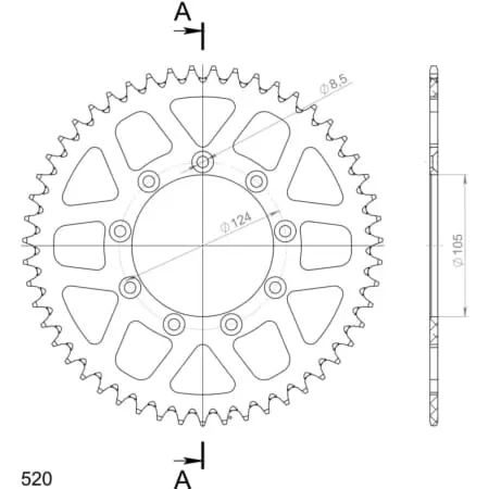 Couronne Supersprox Alu Ral-151:51