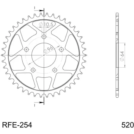 Couronne Supersprox Rfe-254:43-Blk Jtr254-43