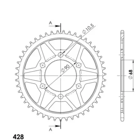 Couronne Supersprox Rfe-1222:47-Blk 50-15111-47