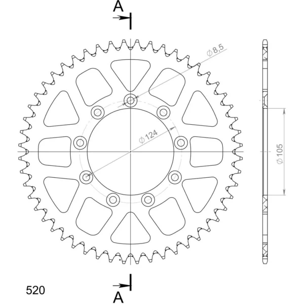 Couronne Supersprox Alu Ral-151:52