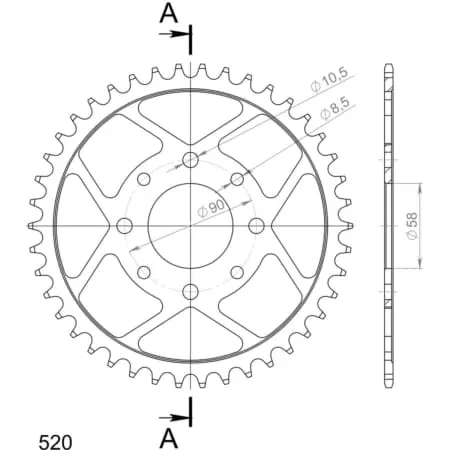 Couronne Supersprox Rfe-273:42-Blk 50-32032-42 Jtr273-42