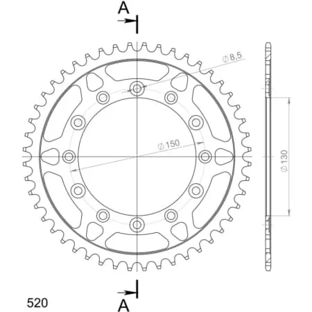 Couronne Supersprox Rfe-245/2:48-Blk 50-32001-48 12323-48