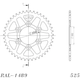 Couronne Supersprox Alu Ral-1489:41-Blk