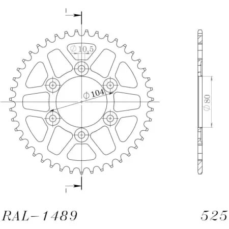 Couronne Supersprox Alu Ral-1489:41-Blk