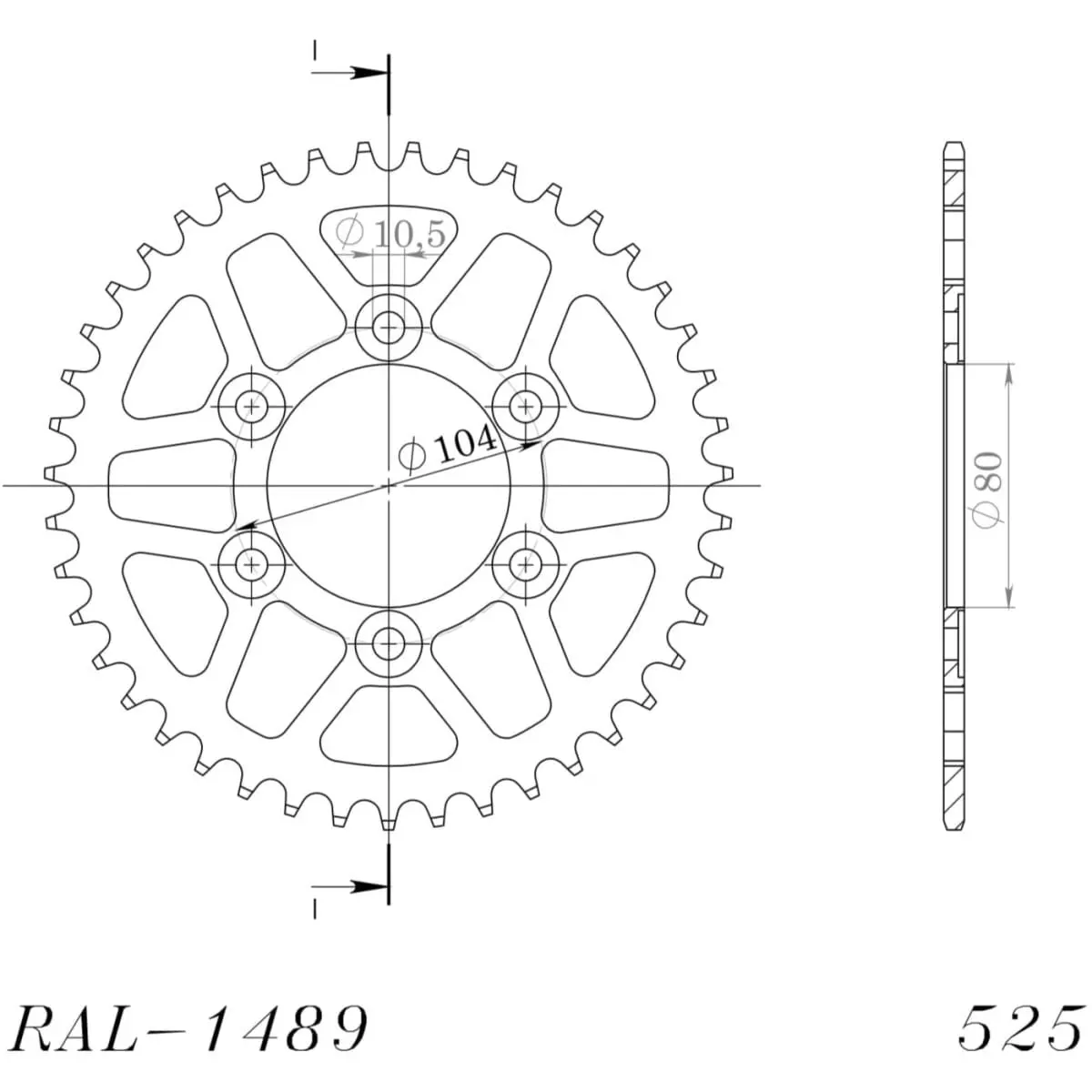 Couronne Supersprox Alu Ral-1489:41-Blk