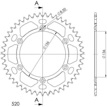 Couronne Supersprox Alu Ral-1512:47