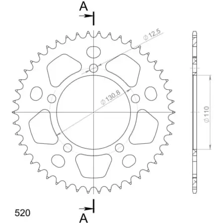Couronne Supersprox Alu Ral-7_520:46-Blk