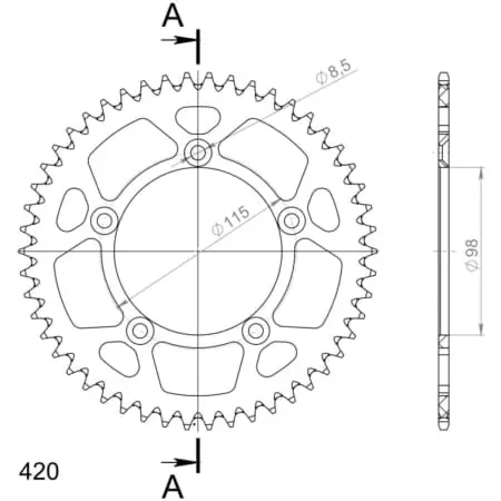 Couronne Supersprox Alu Ral-4:50 Blk