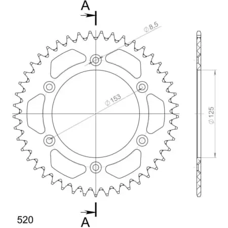 Couronne Supersprox Alu Ral-210:45