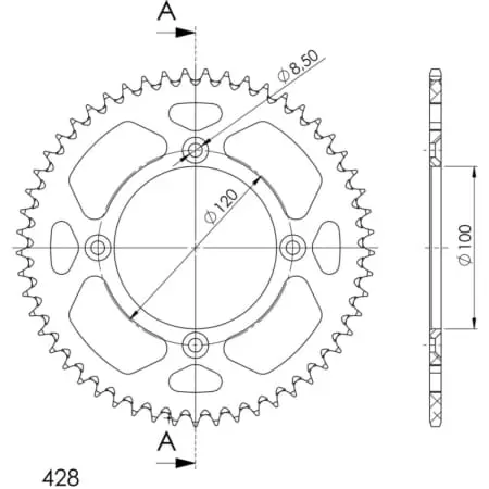 Couronne Supersprox Alu Ral-998:52