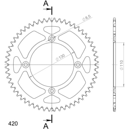 Couronne Supersprox Alu Ral-209:56-Blk (Ab10456)