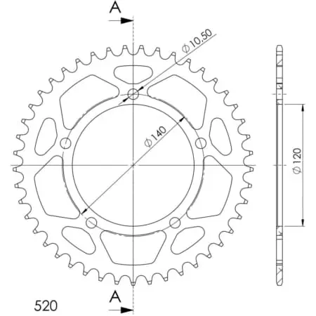 Couronne Supersprox Alu Ral-1793:46