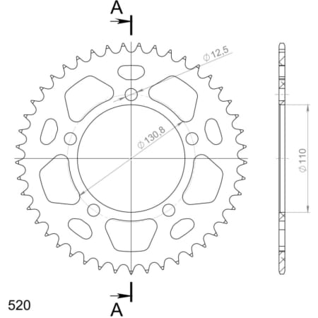 Couronne Supersprox Alu Ral-7_520:45-Blk