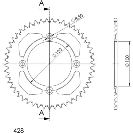Couronne Supersprox Alu Ral-998:48