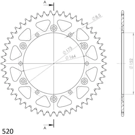 Couronne Supersprox Alu Ral-853:48-Blk