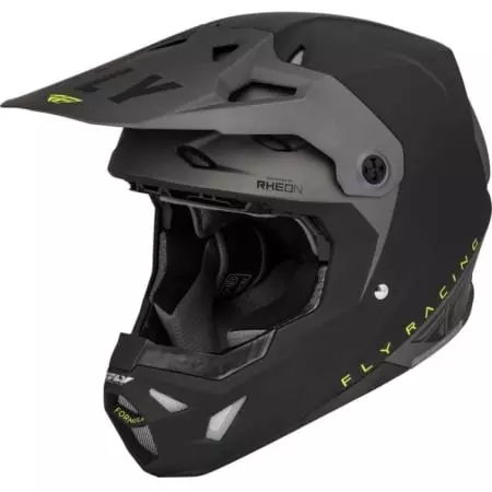 Casque Cross Fly Racing Formula CP Slant Noir Gris Jaune Fluo - Casque Cross FLY RACING