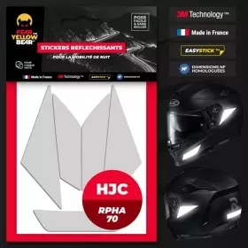 Kit D'autocollants Réfléchissants Pour Casque Moto - Bandes Noires Haute Visibilité Sécurité Routière