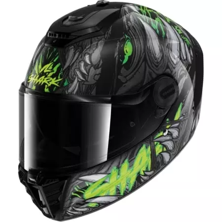 Casque Shark Spartan RS Shaytan Noir Vert Anthracite