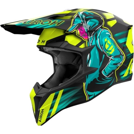 Casque Cross Airoh Wraaap Cyber Jaune Mat