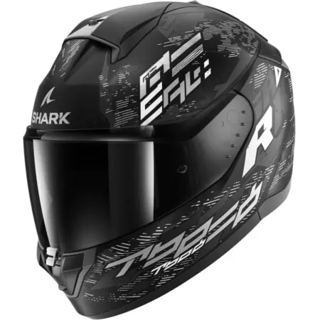 Casque Shark Ridill 2 Molokai Noir Blanc Argenté Mat - Casque Intégral SHARK
