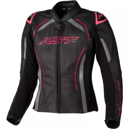 Blouson Femme RST S1 CE Noir Rose Fluo