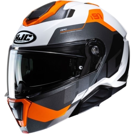 Casque HJC I91 Carst MC7 Noir Blanc Orange