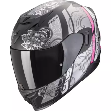 Casque Scorpion Exo-520 Evo Air Fasta Noir Argent Rose - Casque Intégral SCORPION