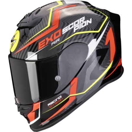 Casque Scorpion Exo-R1 Evo Air Coup Noir Rouge Jaune Fluo