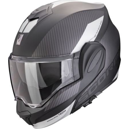 Casque Scorpion Exo-Tech Evo Team Noir Argent Mat