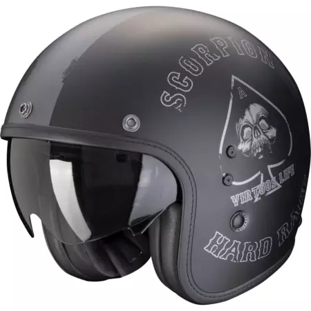 Casque Scorpion Belfast Evo Spade Noir Mat Argent