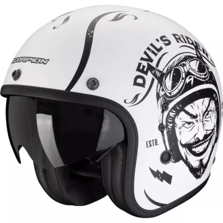 Casque Scorpion Belfast Evo Romeo Blanc Noir Mat