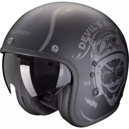 Casque Scorpion Belfast Evo Romeo Noir Mat Argent