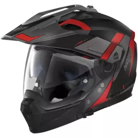 Casque Nolan N70-2 X 06 Skyfall 57 Gris Mat Rouge