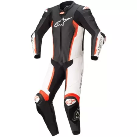 Combinaison Missile V2 Noir Blanc Rouge Fluo - Combinaison Cuir ALPINESTARS