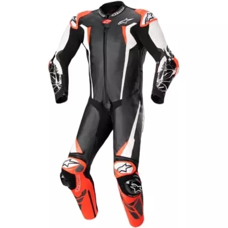 Combinaison Alpinestars Racing Absolute V2 Noir Blanc Rouge Fluo