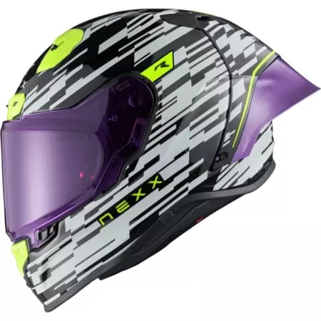 Casque Nexx X.R3R Glitch Racer Blanc Neon