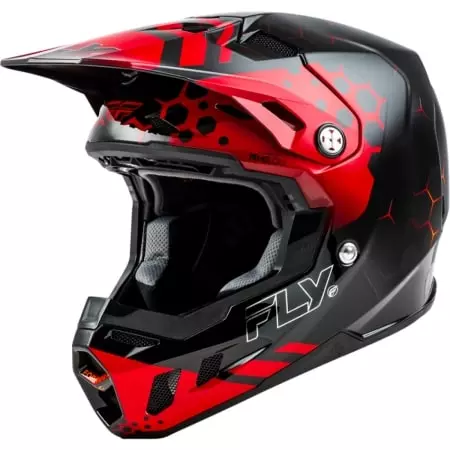 Casque Cross Fly Racing Formula CC Tektonic Noir Rouge Orange - Casque Cross FLY RACING